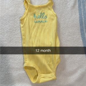 Carter's Bright Yellow 'Hello Summer' Bodysuit